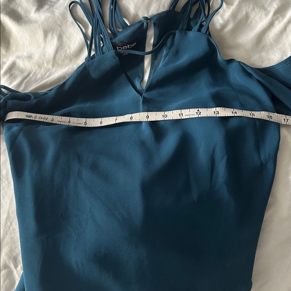 bebe Dark Teal Cold Shoulder Blouse - Picture 3 of 5